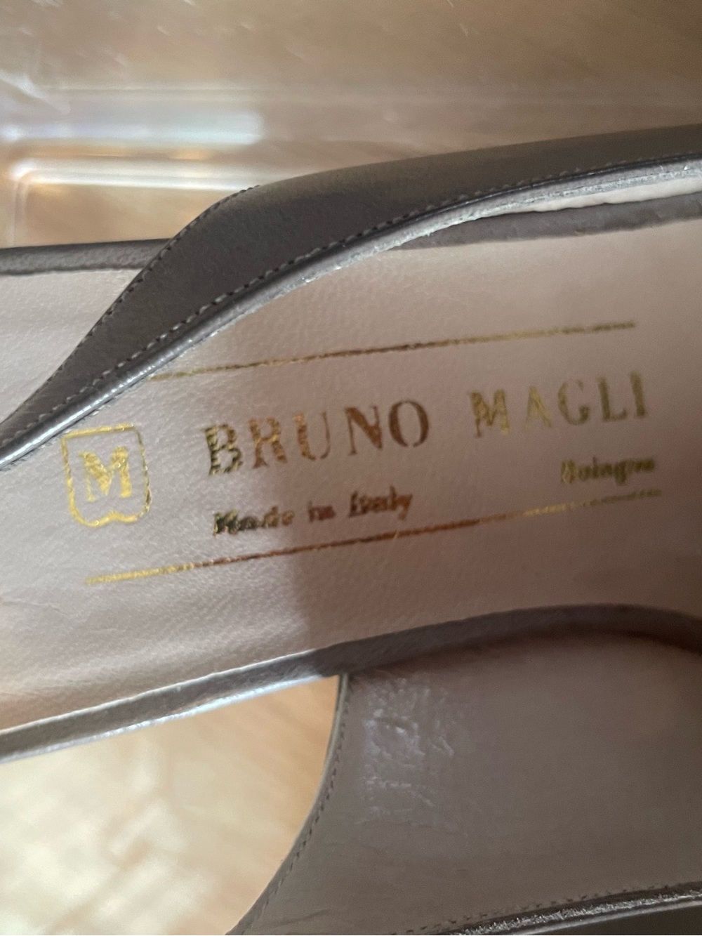 Bruno Magli Taupe Leather Pointed Toe Heels